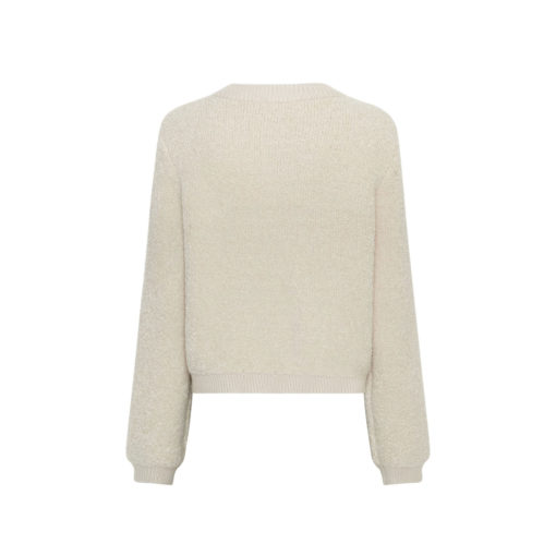 Moss Copenhagen Woll-Strickjacke Oatmeal Rückansicht