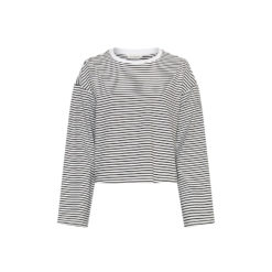 Moss Copenhagen Baumwoll-Pullover Streifen Egret Black