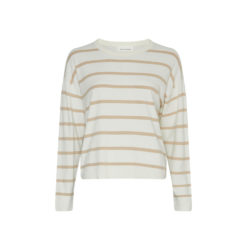 Moss Copenhagen Rachelle-Pullover Streifen Ice White Pepper