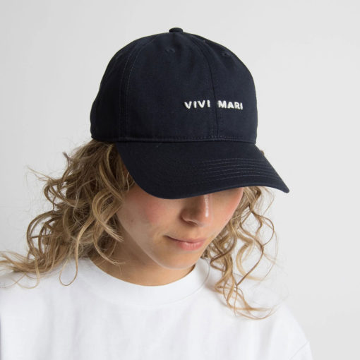VIVI MARI Cap Solid Navy White Detail