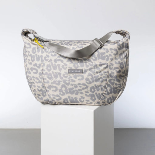 VIVI MARI Padded Hip Bag Oversized Leo Splashes Grey/Sand