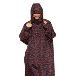 VIVI MARI Raincoat Leo Splashes Navy/Rust Detail Kapuze