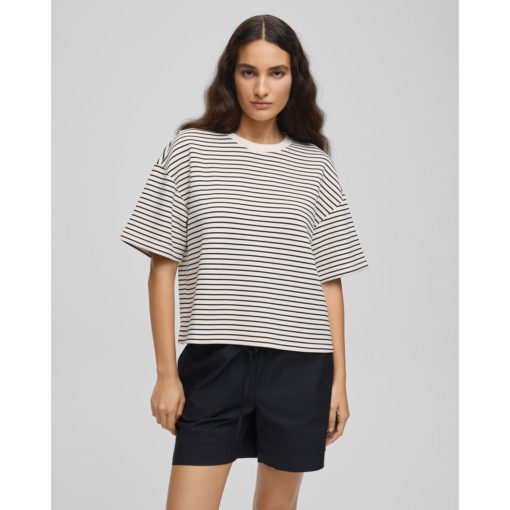 Moss Copenhagen Q Streifen-Shirt Oatmeal Black - Image 2