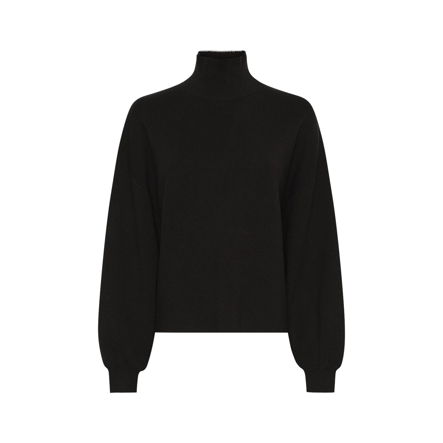 Moss Copenhagen Feinstrick-Pullover mit Ballonärmel Black
