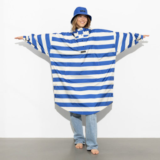 VIVI MARI Raincoat Bold Stripes Blue/Sand