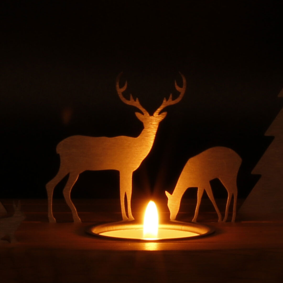 Unoferrum Silhouette Winterlandschaft Rehe