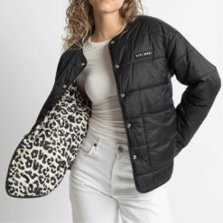 VIVI MARI Ultra Light Puffer Jacket Black/Leo Black-Sand Offen