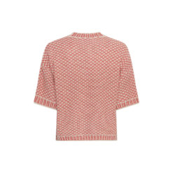 MSCH Copenhagen Kurzarm-Pullover Oatmeal Rose Rückansicht