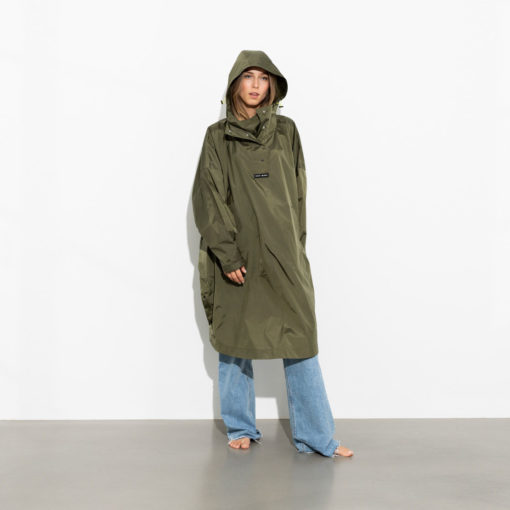 VIVI MARI Raincoat Solid Olive mit Kapuze