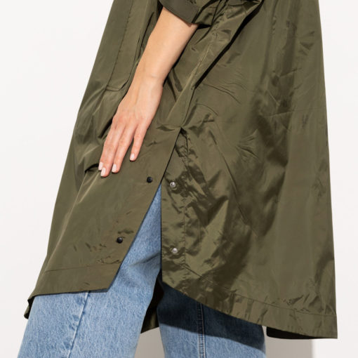 VIVI MARI Raincoat Solid Olive Detail Knöpfe