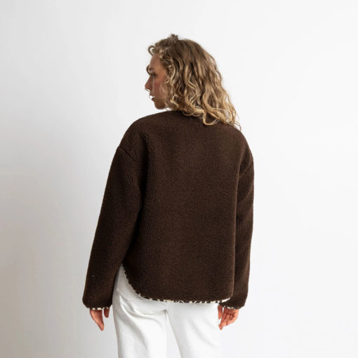 VIVI MARI Teddy Fleece Jacket Chocolate Rückansicht