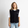 VIVI MARI Teddy Fleece Vest Navy geschlossen