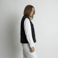 VIVI MARI Teddy Fleece Vest Leo splashes Navy/Olive