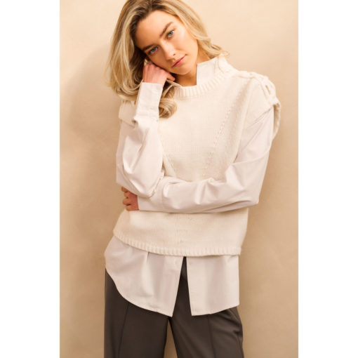 YAYA Kragen-Bluse Pure White