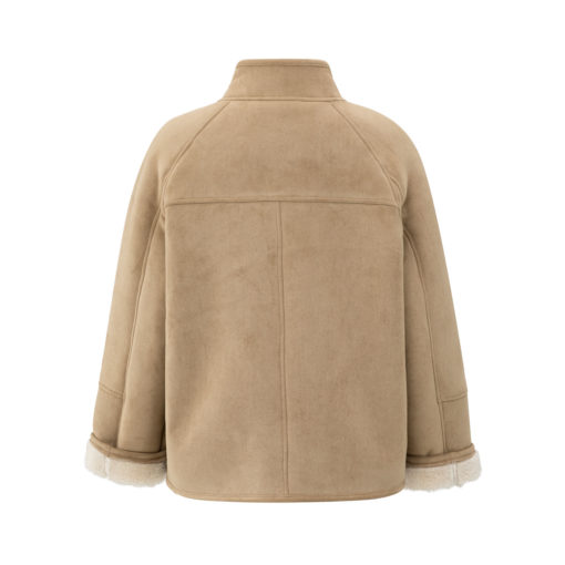 YAYA Kunst-Lammfell Mantel Light Camel