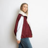 VIVI MARI Reversible Bomber Vest Wine Red/Sand
