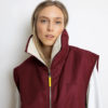 VIVI MARI Reversible Bomber Vest Wine Red/Sand
