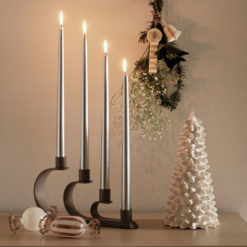 Broste Kerzen-Set Getaucht Smooth Silber