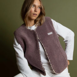 VIVI MARI Teddy Fleece Vest Ash Plum