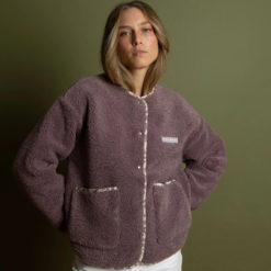 VIVI MARI Teddy Fleece Jacket Ash Plum
