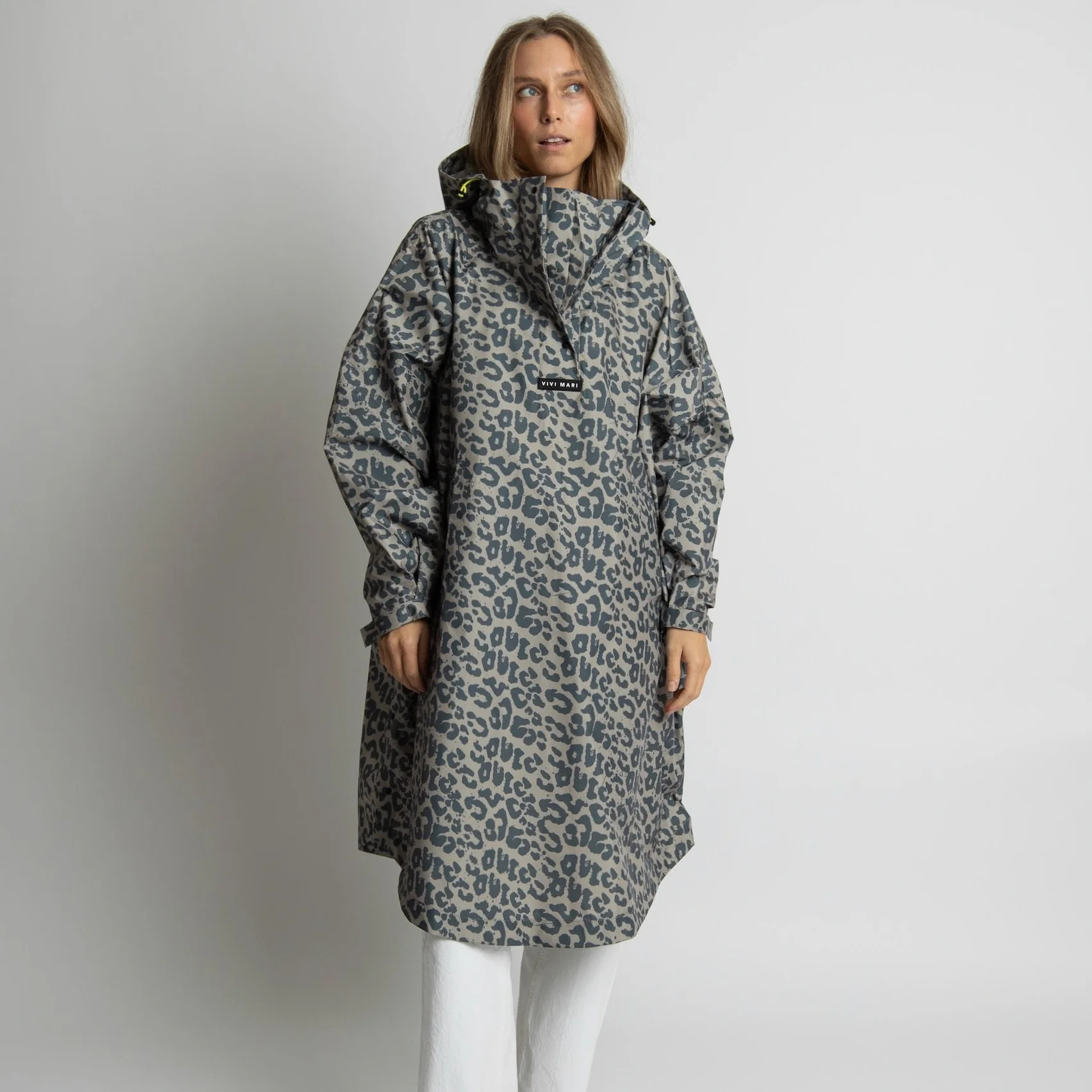 VIVI MARI Raincoat Leo Splashes Dark Grey/Mushroom