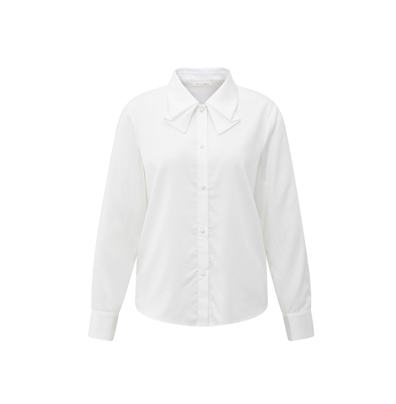 YAYA Schleifenkragen-Bluse Pure White