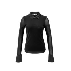 YAYA Mesh-Langarmshirt Black