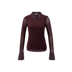 YAYA Mesh-Langarmshirt Fudge