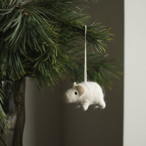 DBKD Filz-Anhänger Schwein White