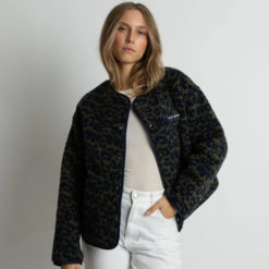 VIVI MARI Teddy Fleece Jacket Leo Splashes Navy/Olive