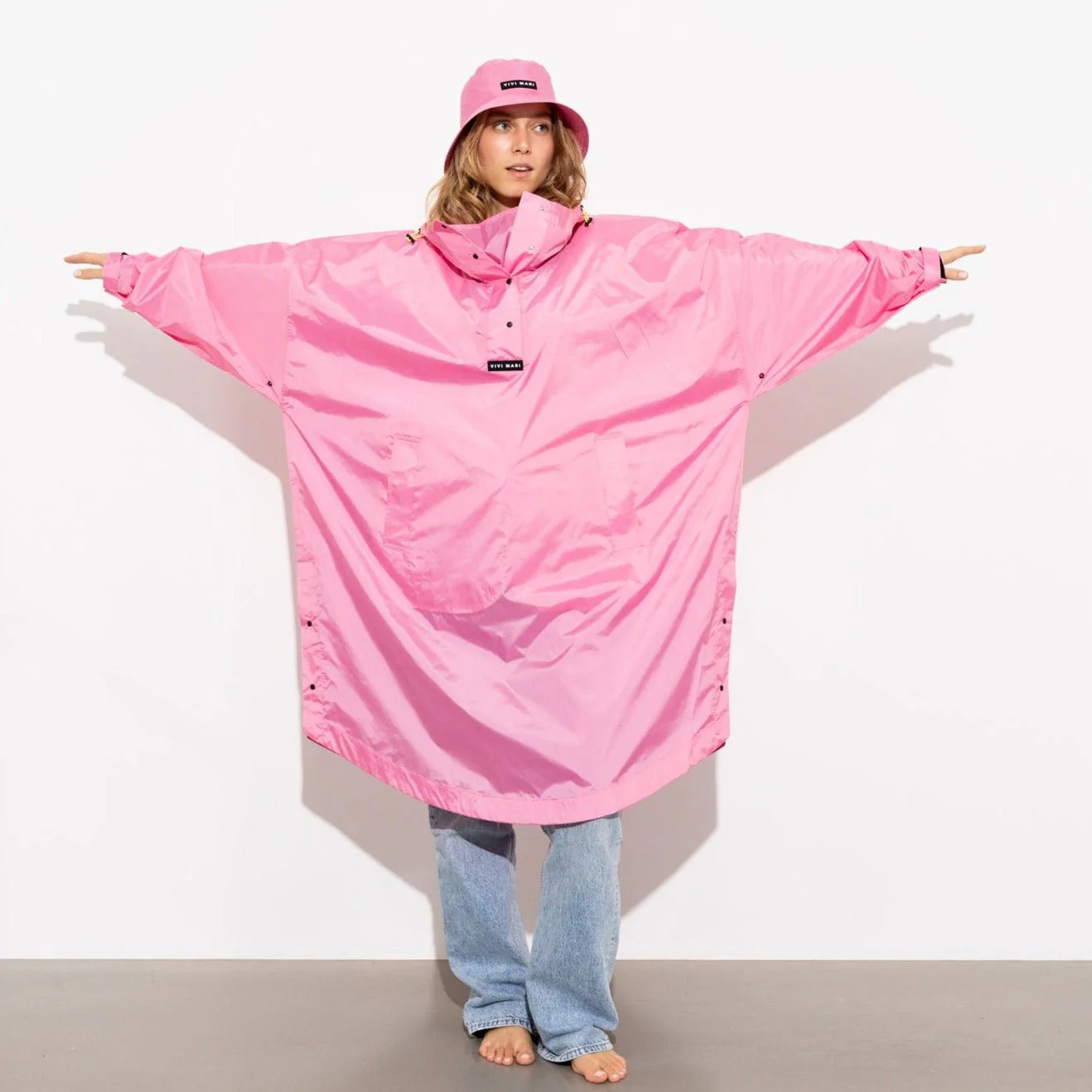 VIVI MARI Raincoat Solid Soft Pink