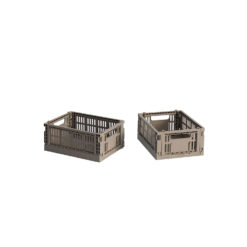 HAY Colour Crate Klappbox Mini-Set Warm Grey