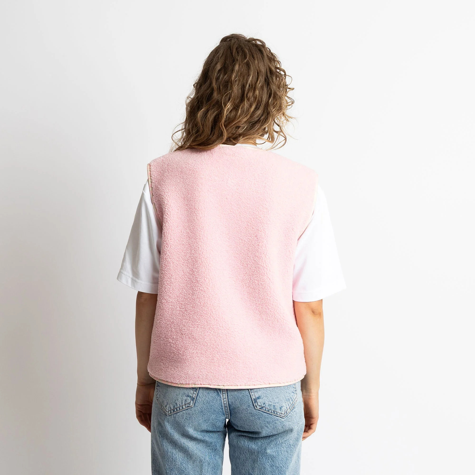 VIVI MARI Teddy Fleece Vest Candy Pale Pink