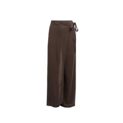 YAYA Jerseyhose mit weitem Bein und Wickeleffekt Aubergine Purple