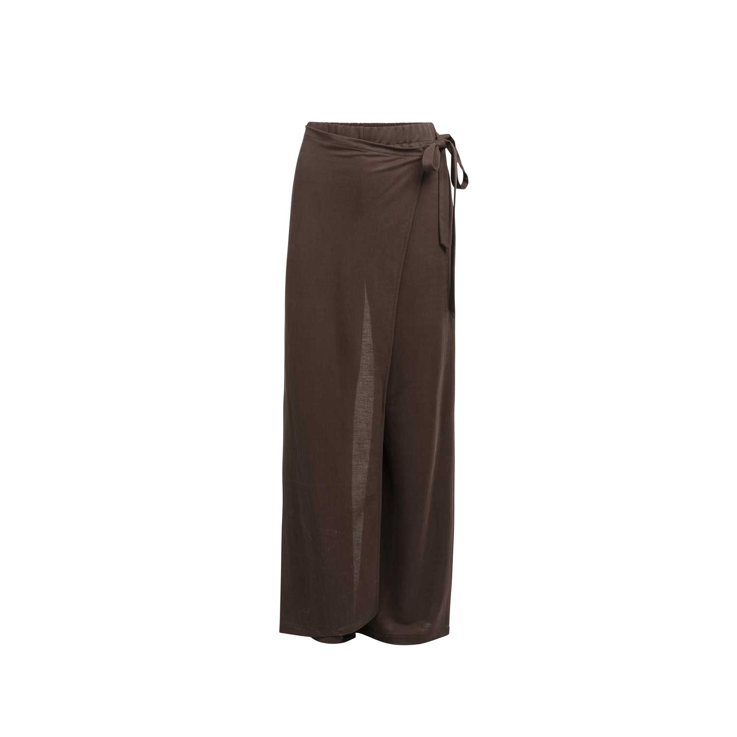 YAYA Jerseyhose mit weitem Bein und Wickeleffekt Aubergine Purple