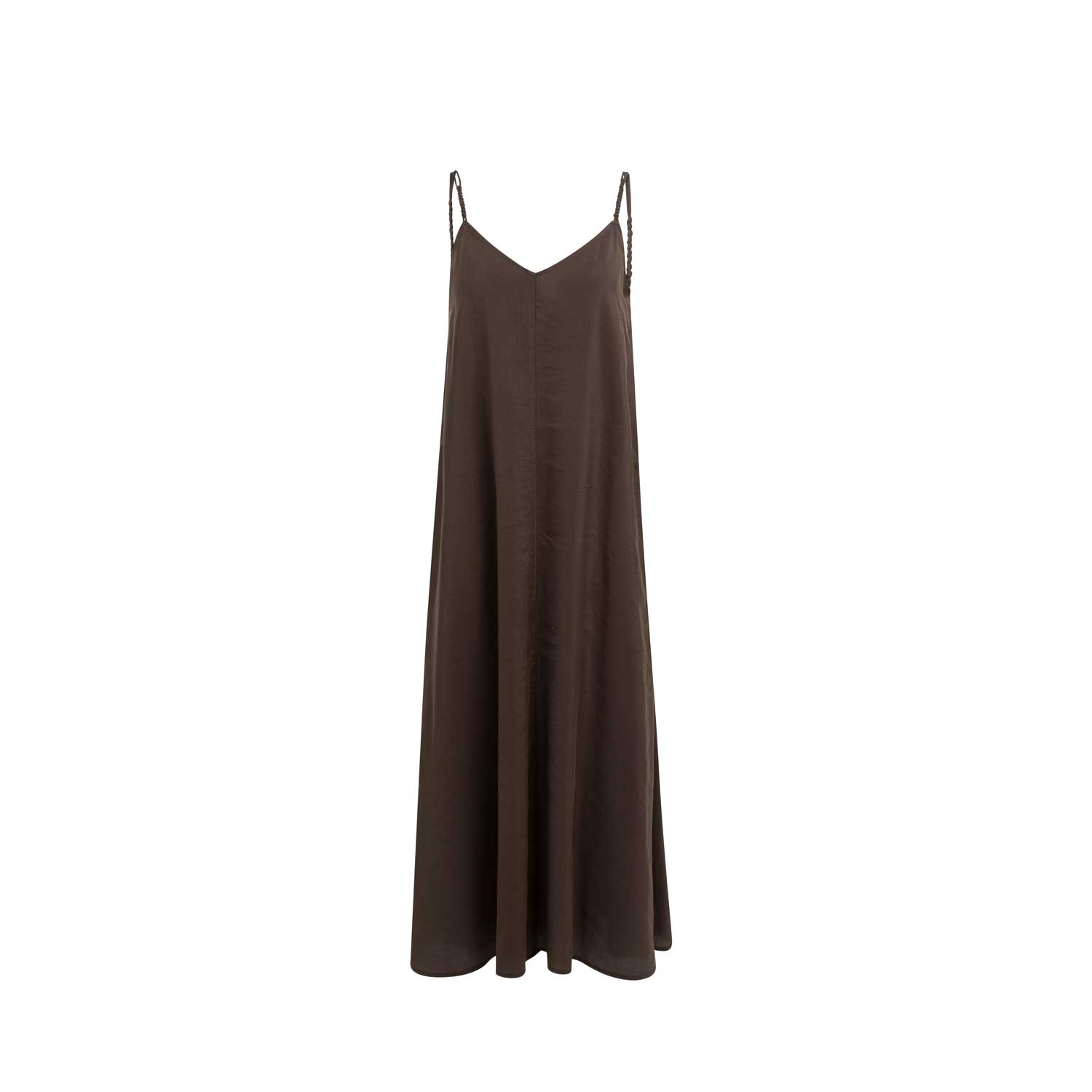 YAYA Langes Trägerkleid mit lockerem Schnitt Aubergine Purple