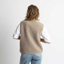 VIVI MARI Teddy Fleece Vest Mushroom