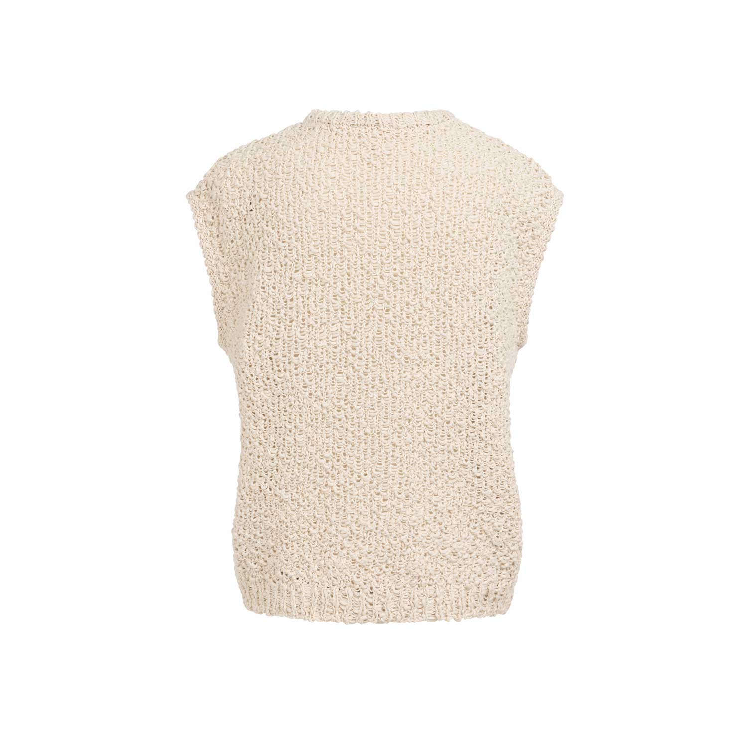 YAYA Ärmelloser Pullover mit Struktur Cloud Creme White, Rückseite