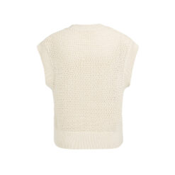 YAYA ärmelloser Cardigan mit Reißverschluss Creme Beige