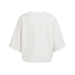 YAYA Kurzarm-Sweatshirt mit Kordelzug Ivory White Melange