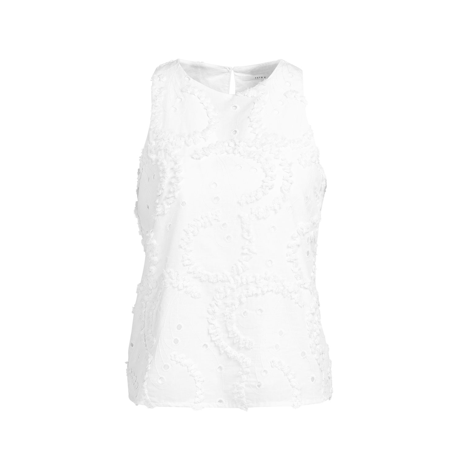 YAYA Besticktes Top Snowfate White
