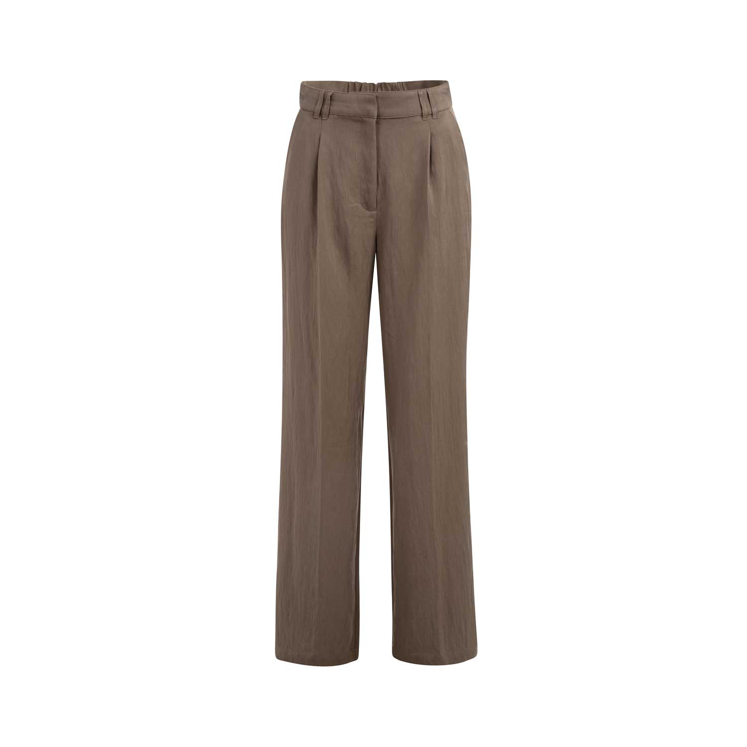 YAYA Stoffhose mit weitem Bein Washed Brown
