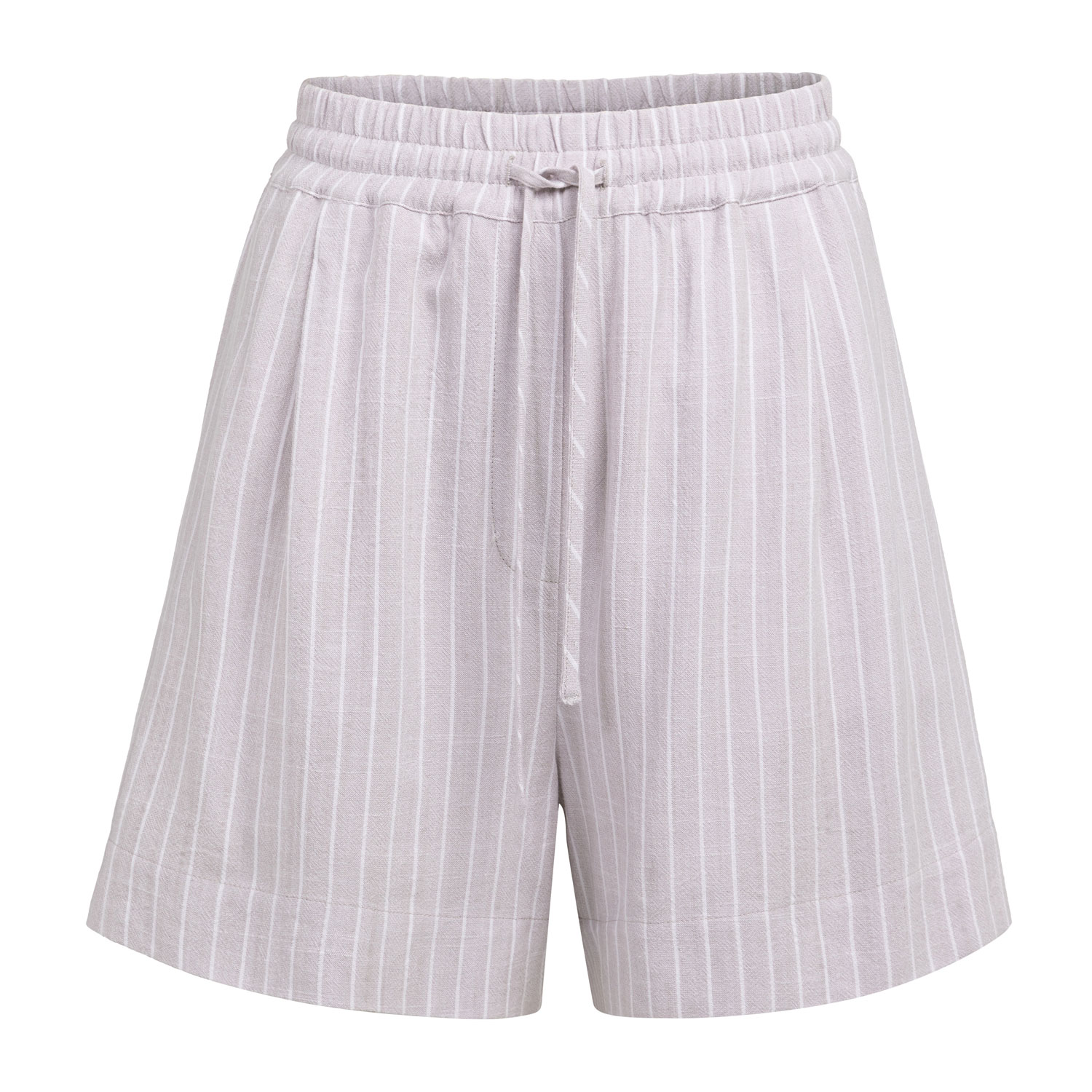 YAYA Gestreifte Shorts Alabaster Gray Dessin
