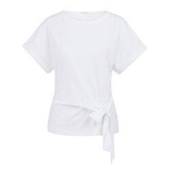 YAYA T-Shirt mit geknotetem Detail Pure White