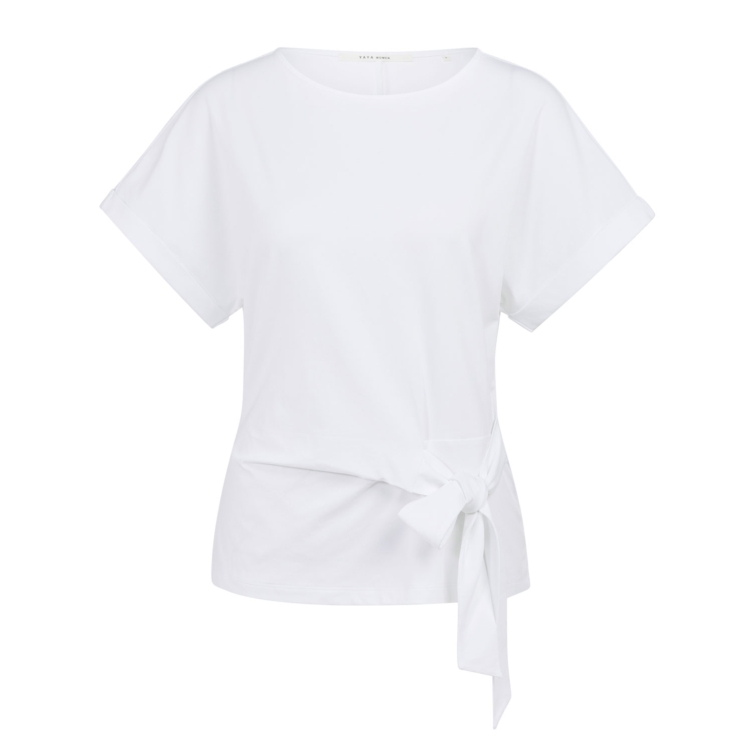 YAYA T-Shirt mit geknotetem Detail Pure White