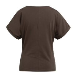YAYA T-Shirt mit geknotetem Detail Aubergine Purple