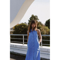 Indi & Cold Maxikleid rückenfrei Blau