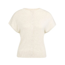 YAYA kurze Strickjacke mit Knopfleiste Beige Melange