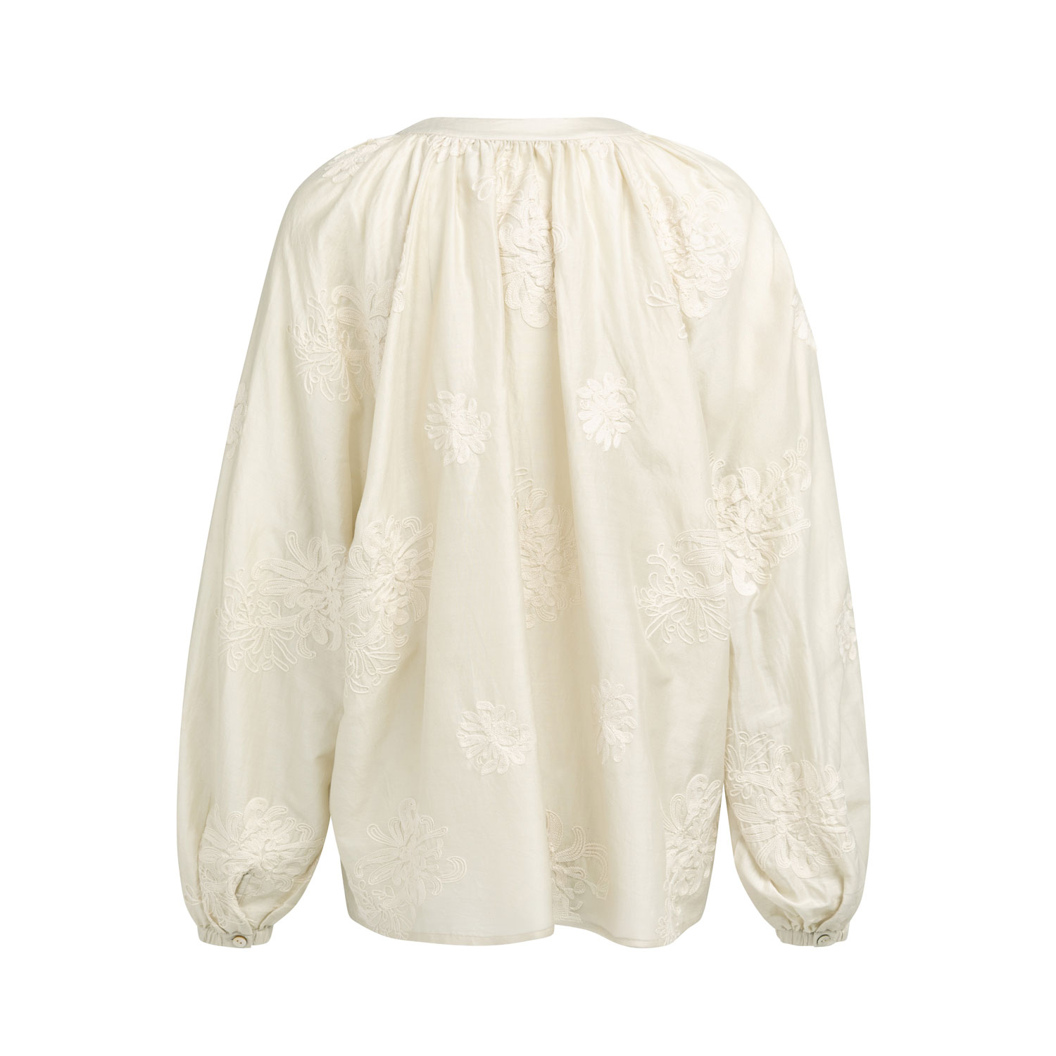 YAYA Bestickte Bluse mit lockerer Passform Beige