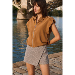 YAYA Blusenjacke mit Reißverschluss Foxtrot Brown